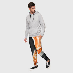 Мужские брюки 3D Оранжевые разводы краски - фото 2