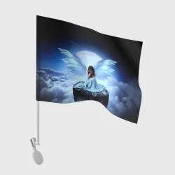 Флаг для автомобиля Плачущий ангел - девушка