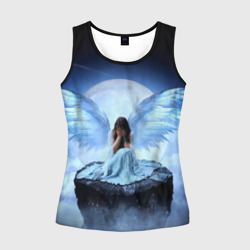 Женская майка 3D Плачущий ангел - девушка