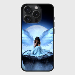 Чехол силиконовый для Apple iPhone 15 Pro матовый Плачущий ангел - девушка