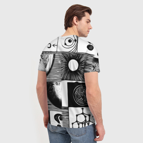 Мужская футболка 3D с принтом Вопросы из космоса, вид сзади #2