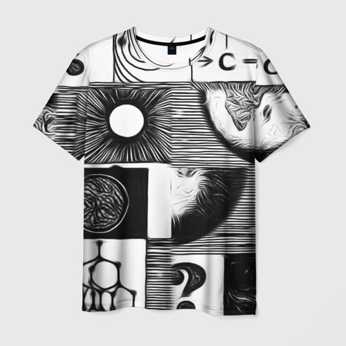 Мужская футболка 3D с принтом Вопросы из космоса, вид спереди #2