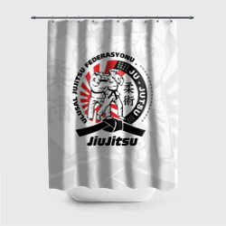 Штора 3D для ванной Jiujitsu emblem Джиу-джитсу