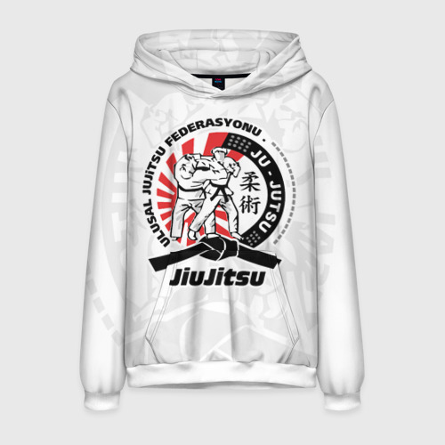 Мужская толстовка 3D Jiujitsu emblem Джиу-джитсу, цвет белый