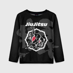 Детский лонгслив 3D Jiu-jitsu throw logo