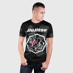 Мужская футболка 3D Slim Jiu-jitsu throw logo - фото 2