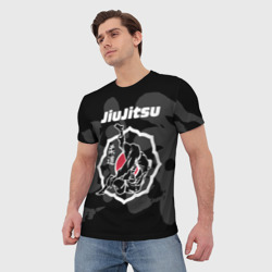 Мужская футболка 3D Jiu-jitsu throw logo - фото 2
