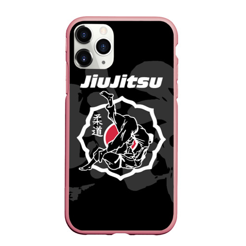 Чехол для iPhone 11 Pro Max матовый Jiu-jitsu throw logo, цвет баблгам