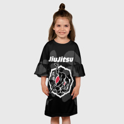 Детское платье 3D Jiu-jitsu throw logo - фото 2