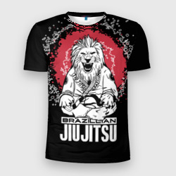 Мужская футболка 3D Slim Jiu-Jitsu red sun Brazil