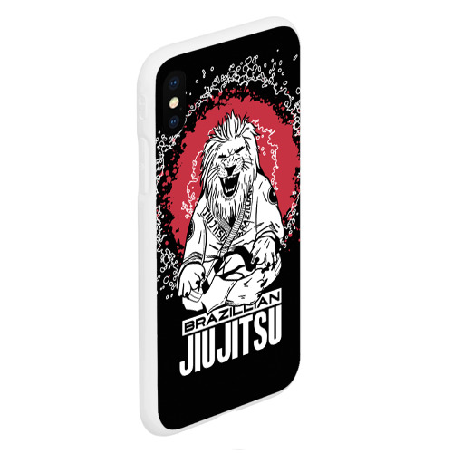 Чехол для iPhone XS Max матовый Jiu-Jitsu red sun Brazil, цвет белый - фото 3