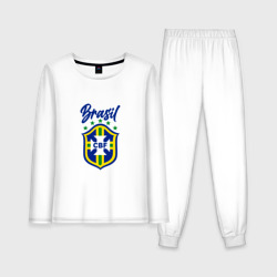Женская пижама с лонгсливом хлопок Brasil Football