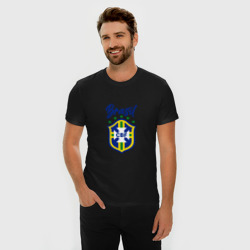 Мужская футболка хлопок Slim Brasil Football - фото 2