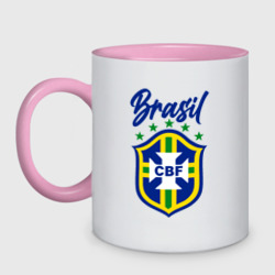 Кружка двухцветная Brasil Football