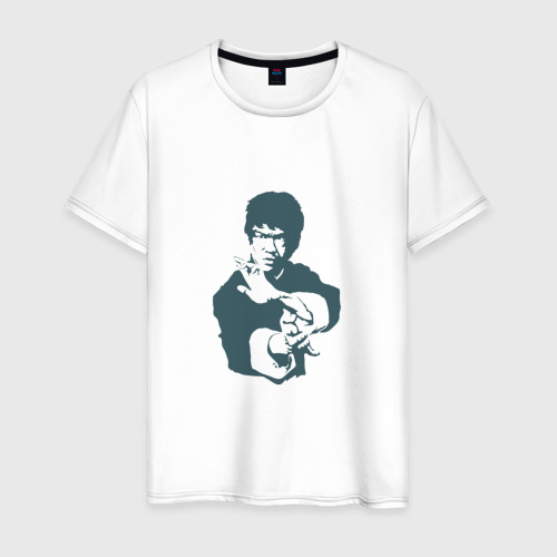 Мужская футболка из хлопка с принтом Bruce Lee, вид спереди №1