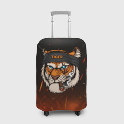 Чехол для чемодана 3D Крутой тигр с сигарой