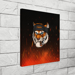 Холст квадратный Крутой тигр с сигарой - фото 2