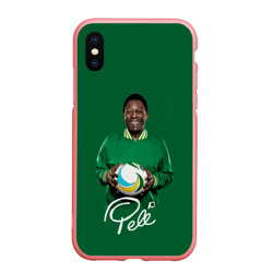 Чехол для iPhone XS Max матовый Пеле Pele легенда футбола