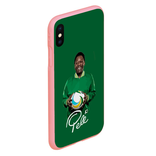 Чехол для iPhone XS Max матовый Пеле Pele легенда футбола, цвет баблгам - фото 3