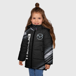 Зимняя куртка для девочек 3D Mazda карбон - фото 2