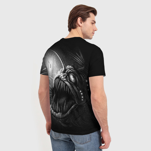 Мужская футболка 3D Рыба морской чёрт - рисунок карандашом, цвет 3D печать - фото 4