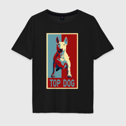 Мужская футболка хлопок Oversize Бультерьер TOP dog