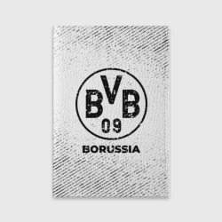 Обложка для паспорта матовая кожа Borussia с потертостями на светлом фоне