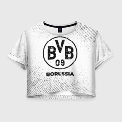 Женская футболка Crop-top 3D Borussia с потертостями на светлом фоне