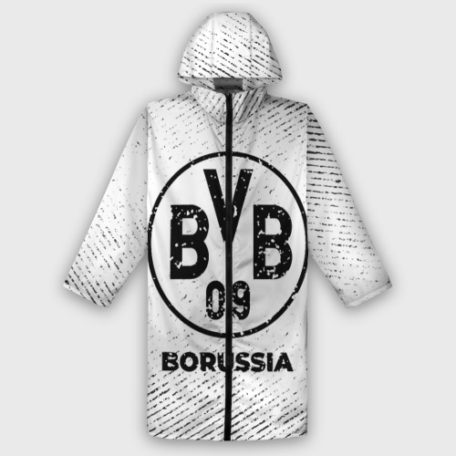Мужской дождевик 3D Borussia с потертостями на светлом фоне, цвет белый