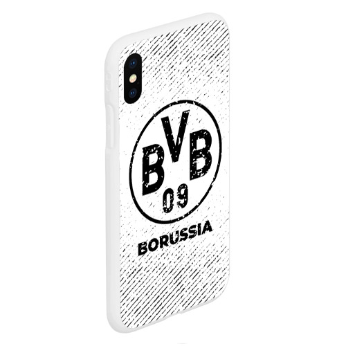 Чехол для iPhone XS Max матовый Borussia с потертостями на светлом фоне - фото 3