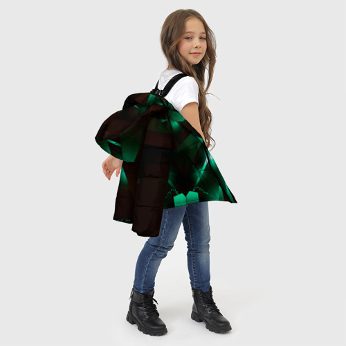 Зимняя куртка для девочек 3D Free Fire разлом плит, цвет черный - фото 6