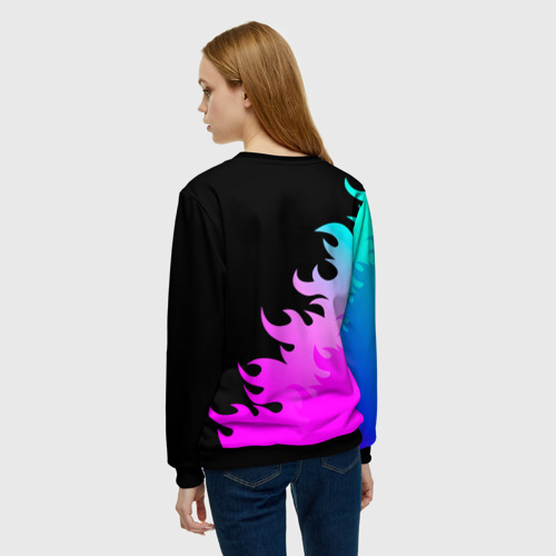 Женский свитшот 3D Ramones неоновый огонь, цвет 3D печать - фото 4