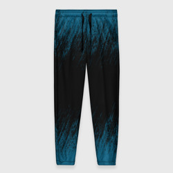Женские брюки 3D Синие штрихи на черном