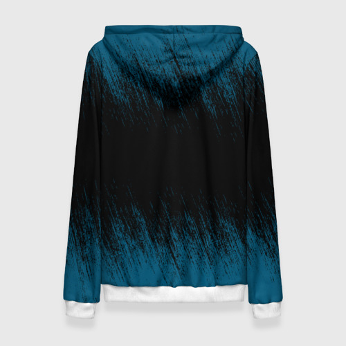 Женская толстовка 3D Синие штрихи на черном, цвет 3D печать - фото 2