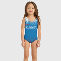 Детский купальник 3D Российский триколор - Я люблю Россию