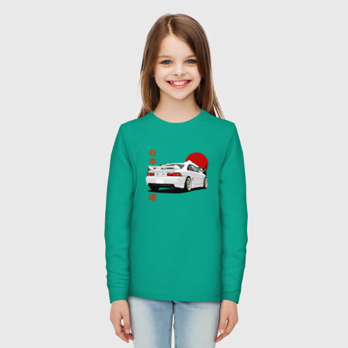 Детский лонгслив хлопок Toyota MR2 Sw20 JDM Retro Car, цвет зеленый - фото 5