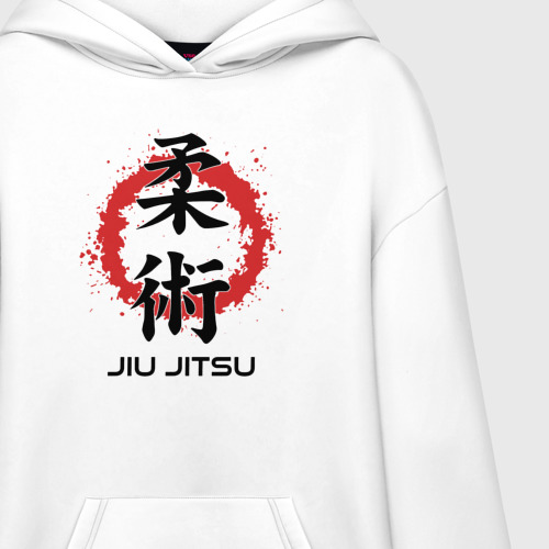 Худи SuperOversize хлопок Jiu jitsu red splashes logo - фото 3