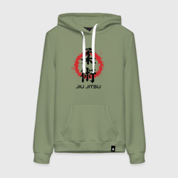 Женская толстовка хлопок Jiu jitsu red splashes logo