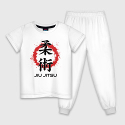 Детская пижама хлопок Jiu jitsu red splashes logo