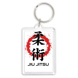 Брелок прямоугольный 35*50 Jiu jitsu red splashes logo