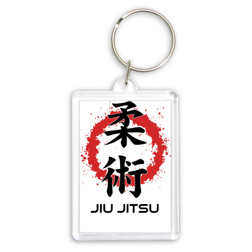 Брелок прямоугольный 35*50 Jiu jitsu red splashes logo