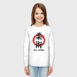 Детский лонгслив хлопок Jiu jitsu red splashes logo - фото 2