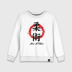 Детский свитшот хлопок Jiu jitsu red splashes logo