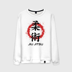 Мужской свитшот хлопок Jiu jitsu red splashes logo