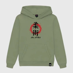Женская толстовка хлопок Jiu jitsu red splashes logo
