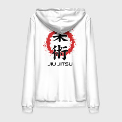 Мужская толстовка на молнии хлопок Jiu jitsu red splashes logo