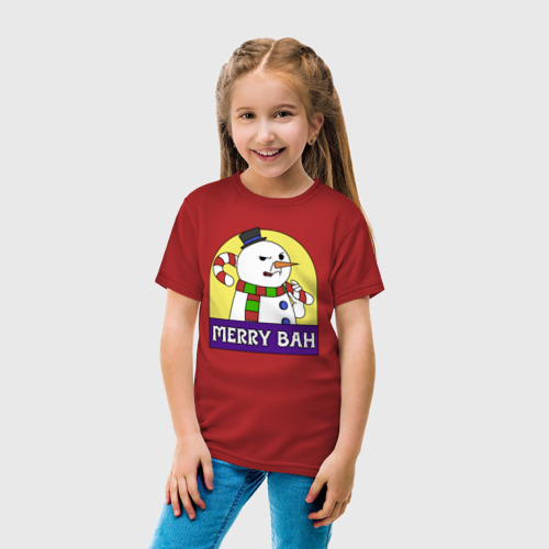 Детская футболка хлопок с принтом Merry Bah, вид сбоку #3