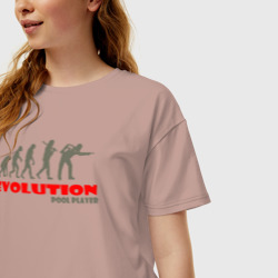 Женская футболка хлопок Oversize Эволюция в игрока в пул - фото 2