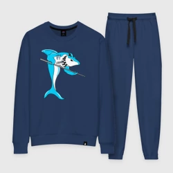 Женский костюм хлопок Акула играет в бильярд