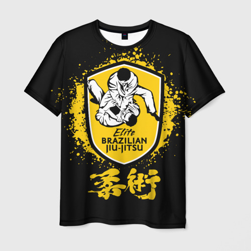 Мужская футболка с принтом Brazilian fight club Jiu-jitsu Elite, вид спереди №1